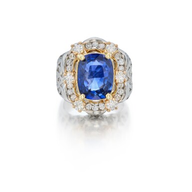 View full screen - View 1 of Lot 73. Sapphire and Diamond Ring.