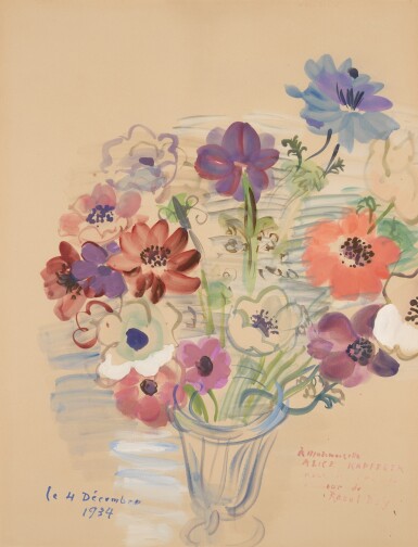 View full screen - View 1 of Lot 300. Anémones dans un vase.