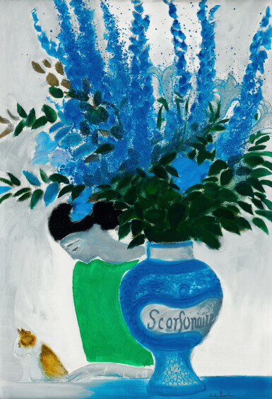 View full screen - View 1 of Lot 6209. André Brasilier 安德烈·布拉吉利 | Grand bouquet bleu 藍色大花束.
