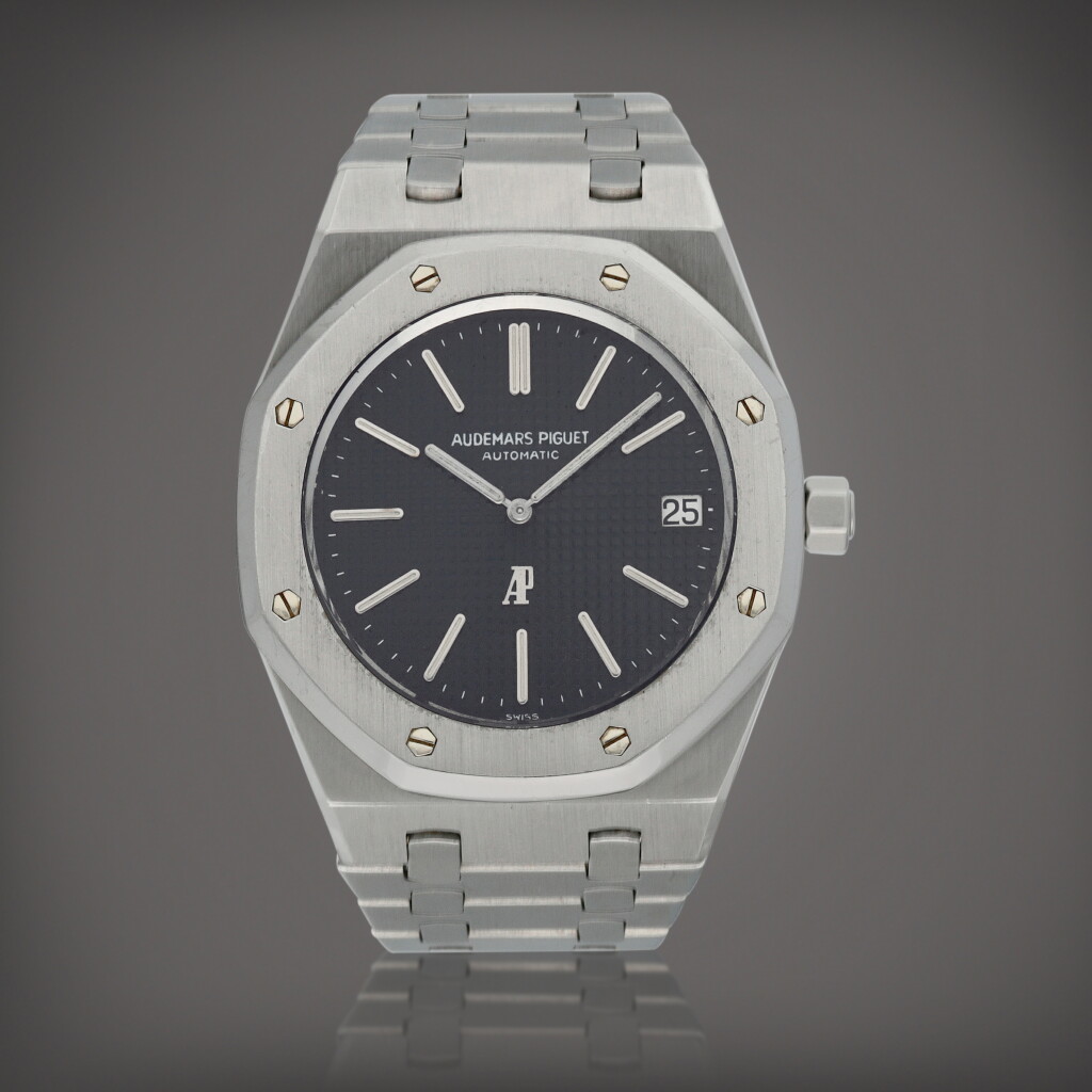 View full screen - View 1 of Lot 107. Royal Oak 'A-series Jumbo', Reference 5402ST A stainless steel wristwatch with date and bracelet Circa 1974 | 愛彼 | Royal Oak 'A-Series Jumbo' 型號 5402ST 精鋼鍊帶腕錶備日期顯示,製作年份約 1974.