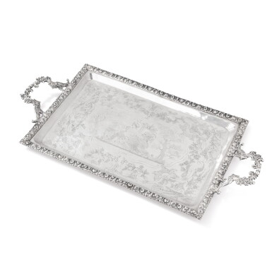 View full screen - View 1 of Lot 1335. A silver two-handled tray, 20th century.
