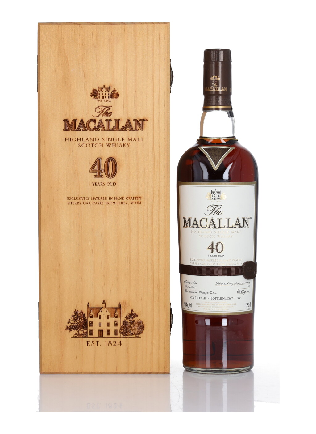 View full screen - View 1 of Lot 3. The Macallan 40 Year Old 2016 Release 45.0 abv NV (1 Bottle 75cl).