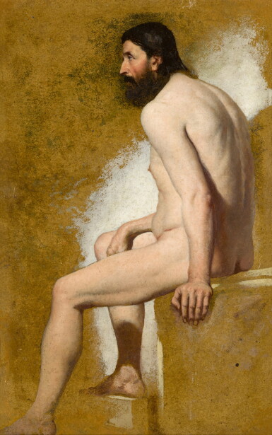 View full screen - View 1 of Lot 98. WILLIAM ETTY, R.A. | Study of a bearded male nude.