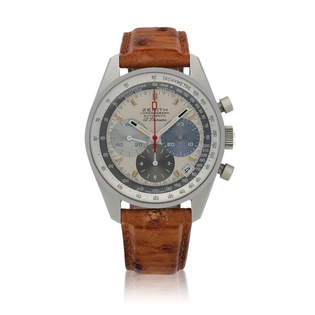 View full screen - View 1 of Lot 526. El Primero Stainless steel chronograph wristwatch with date Circa 1970 | 真力時 「El Primero」精鋼計時腕錶備日期顯示,年份約1970.