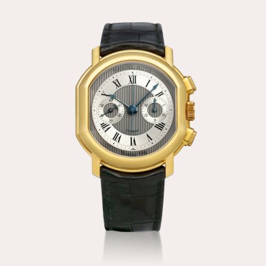 View full screen - View 1 of Lot 2276. Lemania Chronograph, Reference 2147 | A yellow gold chronograph wristwatch, Circa 1994.