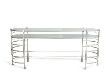 View full screen - View 1 of Lot 641. Desk and sofa, aluminium, Classicon edition, model created circa 1930, reedition circa 1970.