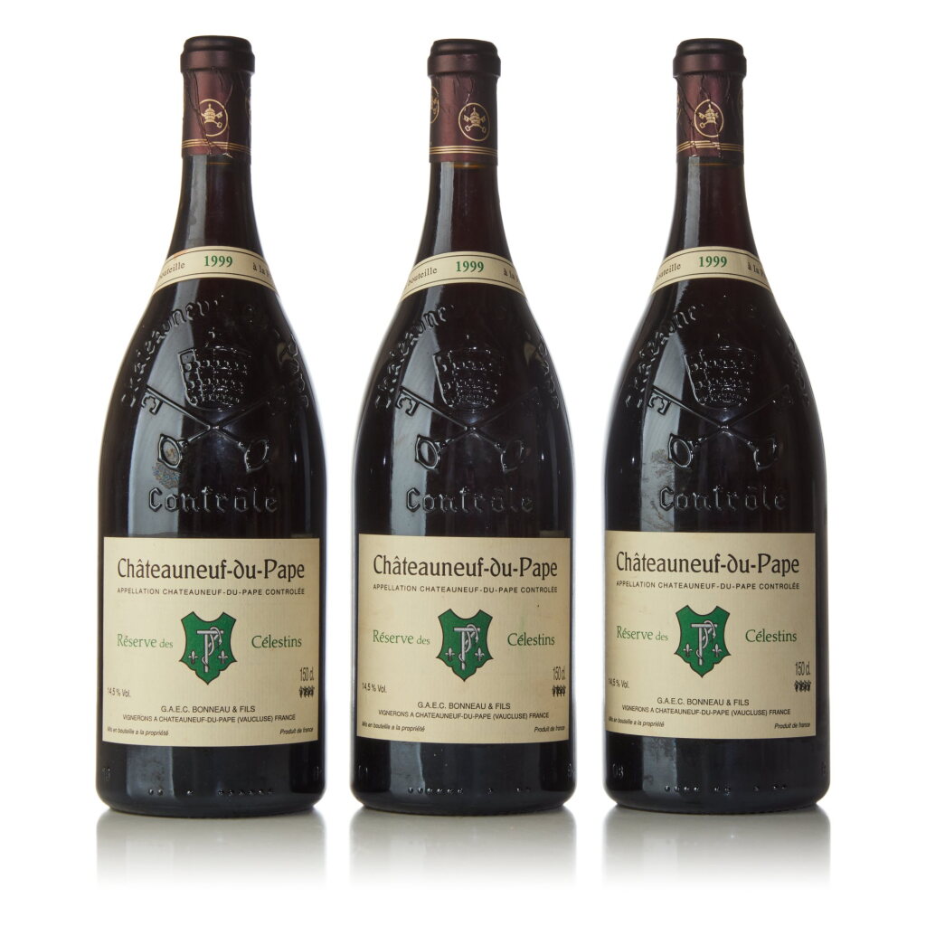 View full screen - View 1 of Lot 1042. Châteauneuf du Pape Rouge, Réserve des Célestins 1999 Henri Bonneau (3 MAG).
