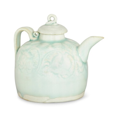 View full screen - View 1 of Lot 361. A QINGBAI MOULDED EWER AND A COVER SONG DYNASTY | 宋 青白釉印花帶蓋執壺.