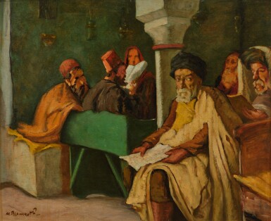 View full screen - View 1 of Lot 115. Praying Rabbis in the Old Synagogue.