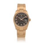 Day-Date, Ref. 118205F Pink gold wristwatch with day, date and bracelet Circa 2011