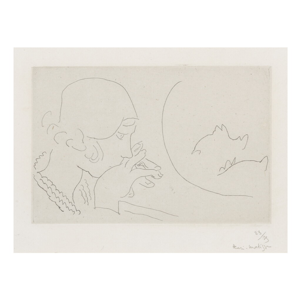 View full screen - View 1 of Lot 131. HENRI MATISSE | JEUNE FEMME CONTEMPLANT UN BOCAL DE POISSONS ROUGES (D. 172).