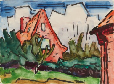 View full screen - View 1 of Lot 70. Rotes Haus in Sierksdorf (Red house in Sierksdorf).