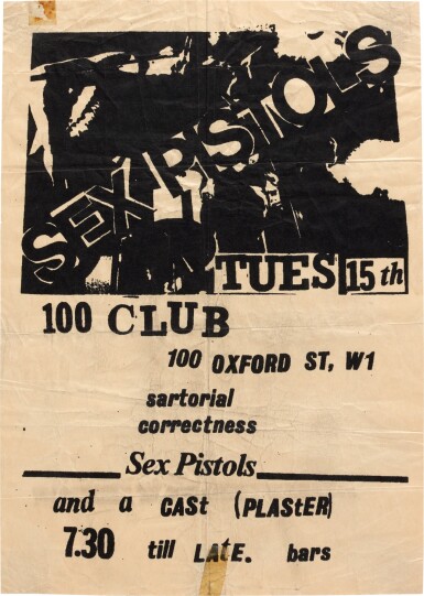 View full screen - View 1 of Lot 5. Helen Wellington-Lloyd and Nils Stevenson | Handbill for the 100 Club, 15 June 1976.