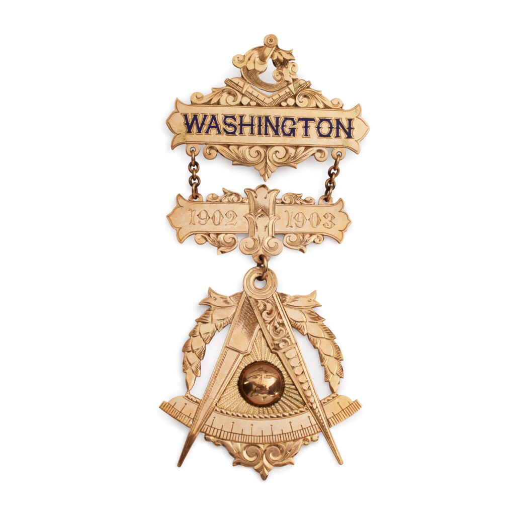 View full screen - View 1 of Lot 247. American Gold Plated Masonic Presentation Pin, Circa 1902-1903.