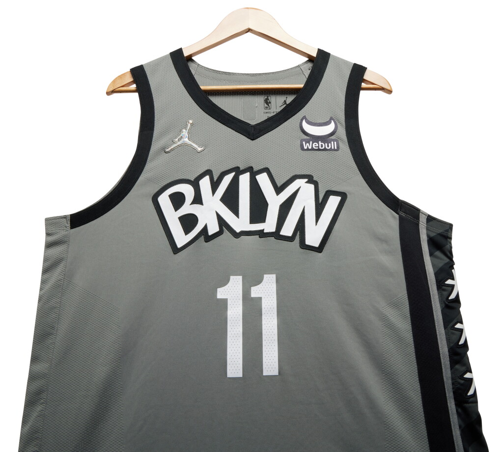 View full screen - View 1 of Lot 93. Kyrie Irving Brooklyn Nets 2021-2022 Game Worn Statement Edition Jersey .