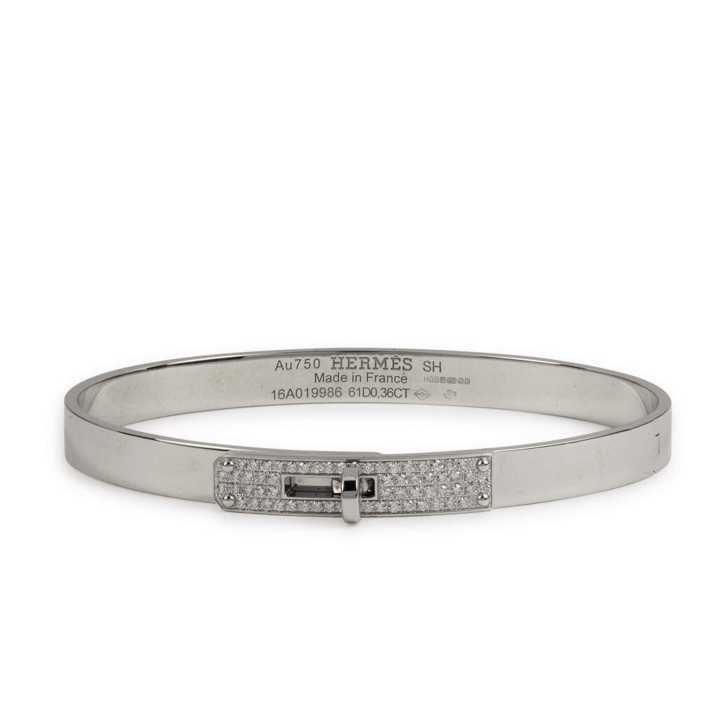 View full screen - View 1 of Lot 131. Kelly Bracelet in 18ct white gold with 61 0.36ct VVS extra white full cut 32/34 facet brilliant diamonds, 2016.