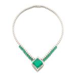 Emerald and diamond necklace