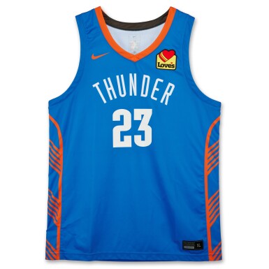 View full screen - View 1 of Lot 34. Brooks Barnhizer Oklahoma City Thunder 2025 NBA Salt Lake City Summer League Game Worn Jersey .
