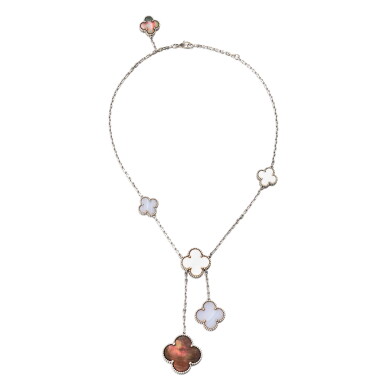 View full screen - View 1 of Lot 230. Collier nacre, agate et or, "Magic Alhambra" | Mother-of-pearl, agate and gold necklace, 'Magic Alhambra'.
