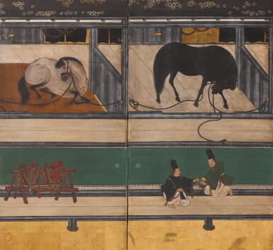 Anonymous Fine Horses In Stable Momoyama Edo Period 17th anonymous-fine-horses-in-stable-momoyama-edo-period-17th