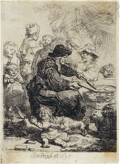 View full screen - View 1 of Lot 549. The Pancake Woman (B., Holl. 124; New Holl. 144).