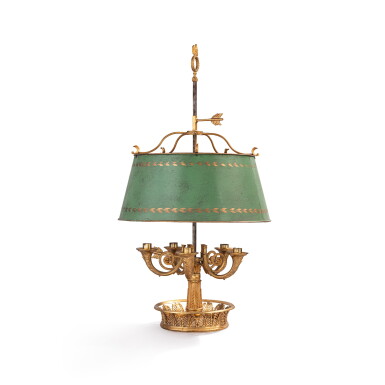 View full screen - View 1 of Lot 680. An Empire style gilt-bronze lampe bouillotte, 19th century .