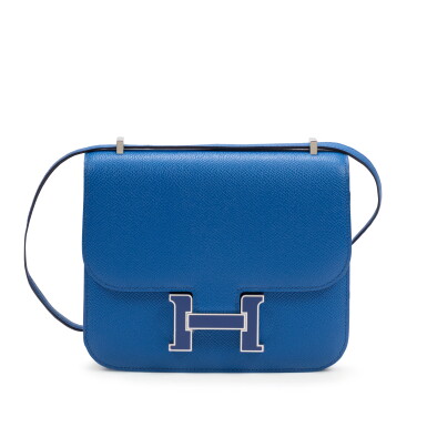 View full screen - View 1 of Lot 700. Bleu France Epsom Constance 18 Bleu Saphir Enameled Palladium Hardware, 2022.