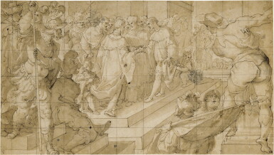 View full screen - View 1 of Lot 50. The meeting of two Kings in front of a Cardinal and congregation .