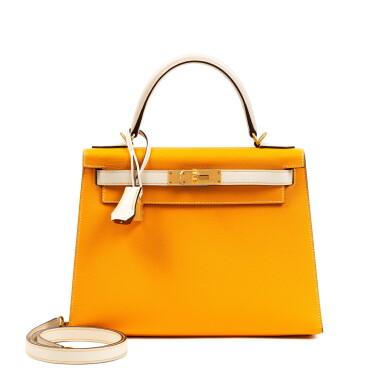 View full screen - View 1 of Lot 648. Jaune d’Or and Nata Epsom HSS Kelly 28 Sellier Brushed Gold Hardware, 2019.