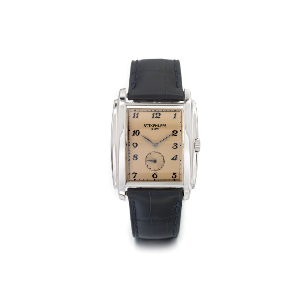 View full screen - View 1 of Lot 1031. PATEK PHILIPPE | REF 5124G, A WHITE GOLD RECTANGULAR WRISTWATCH, MADE IN 2008 | 百達翡麗 |5124G型號白金腕錶,年份約2008.