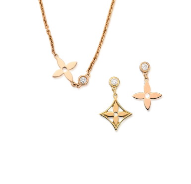 View full screen - View 1 of Lot 1780. Diamond Necklace and Pair of Pendent Earrings | 路易威登 | 鑽石項鏈 及 耳墜一對.