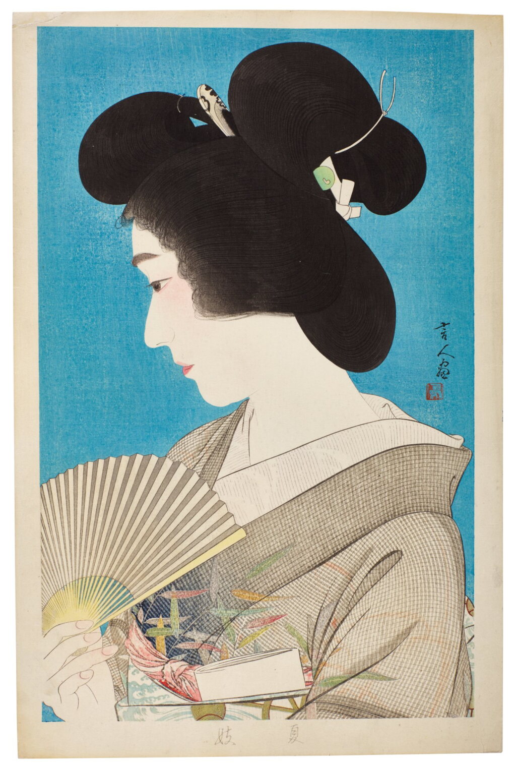 View full screen - View 1 of Lot 83. Torii Kotondo (1900-1976) | Summer Geisha (Natsuko) | Showa period, 20th century .