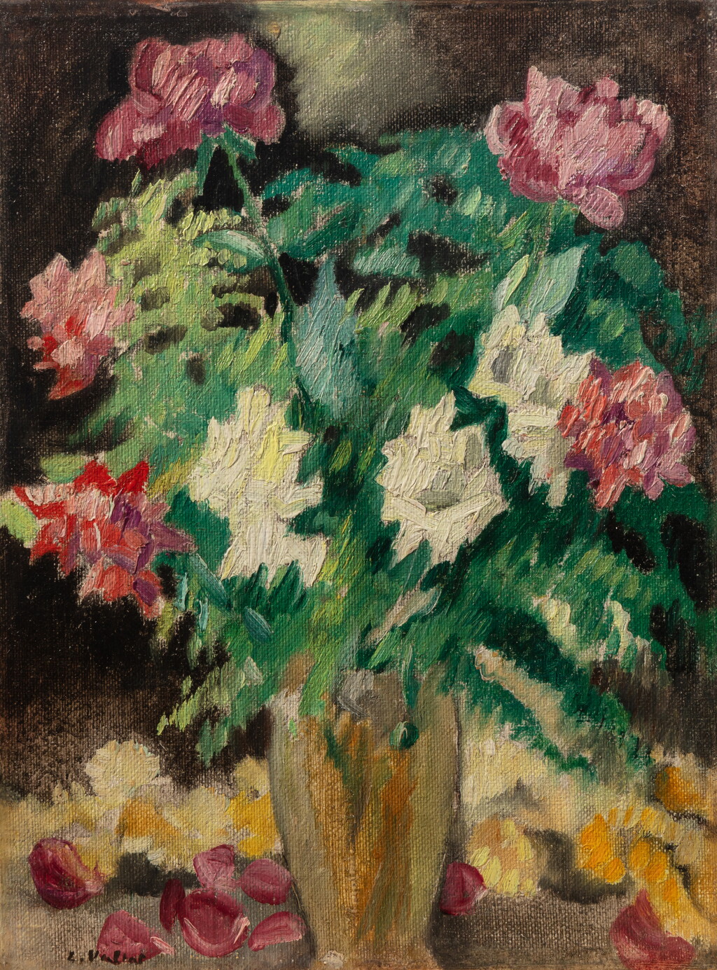 View full screen - View 1 of Lot 298. Vase Cristal, roses.