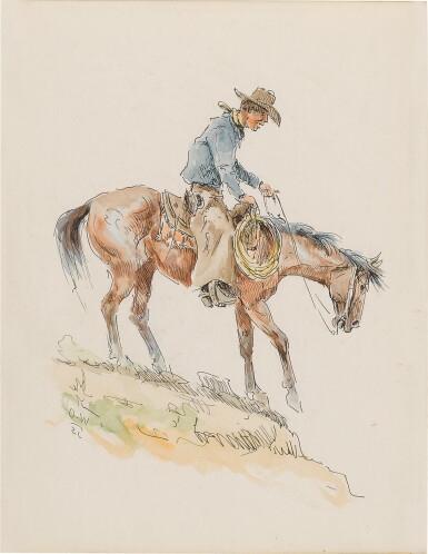 View full screen - View 1 of Lot 238. Descending Cowboy.
