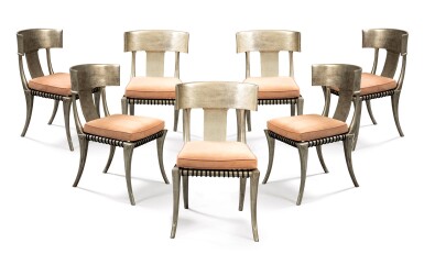 View full screen - View 1 of Lot 21. Seven Klismos no. 3 chairs, designed circa 1930.