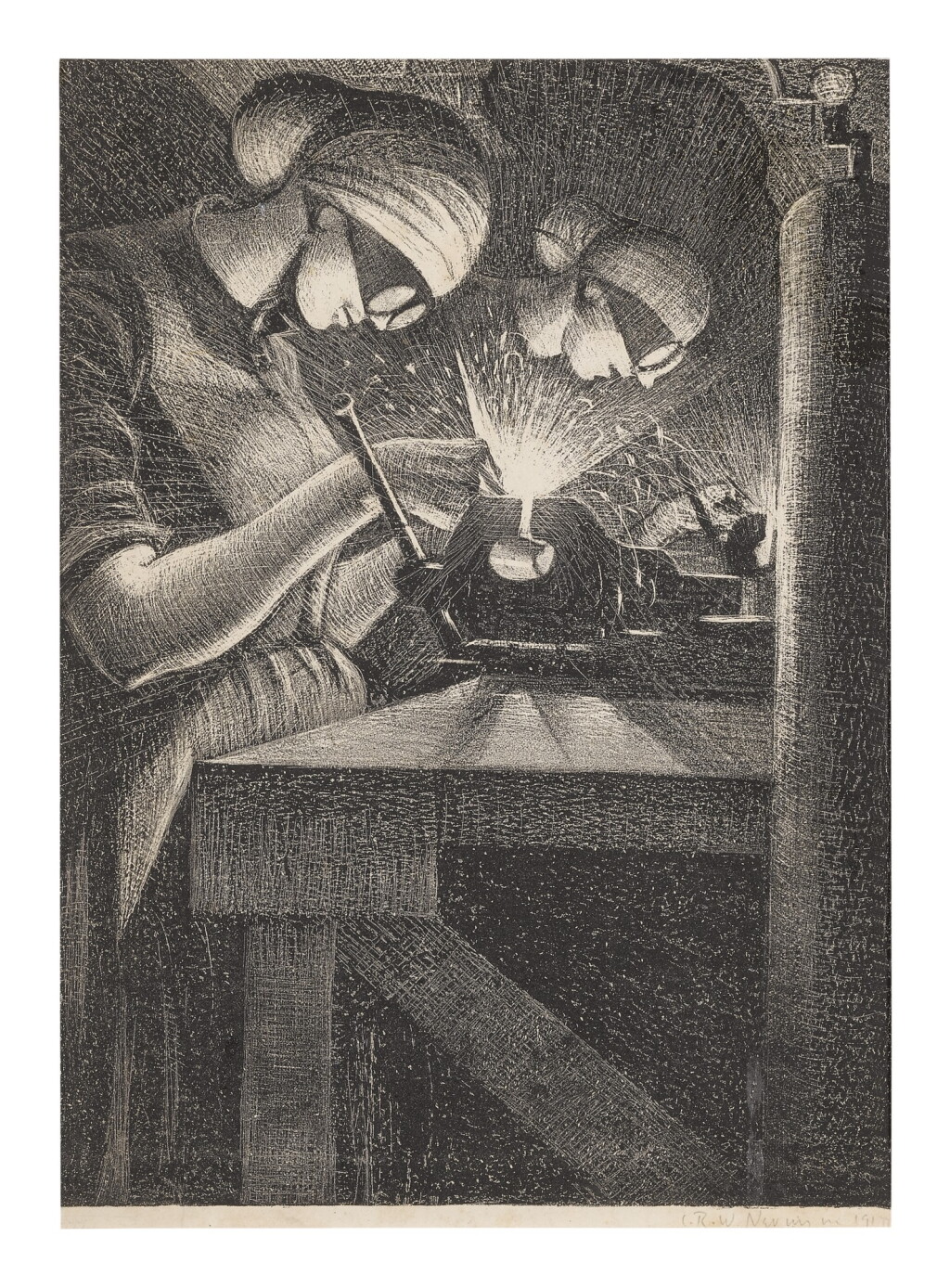 View full screen - View 1 of Lot 45. CHRISTOPHER NEVINSON | ACETYLENE WELDER.