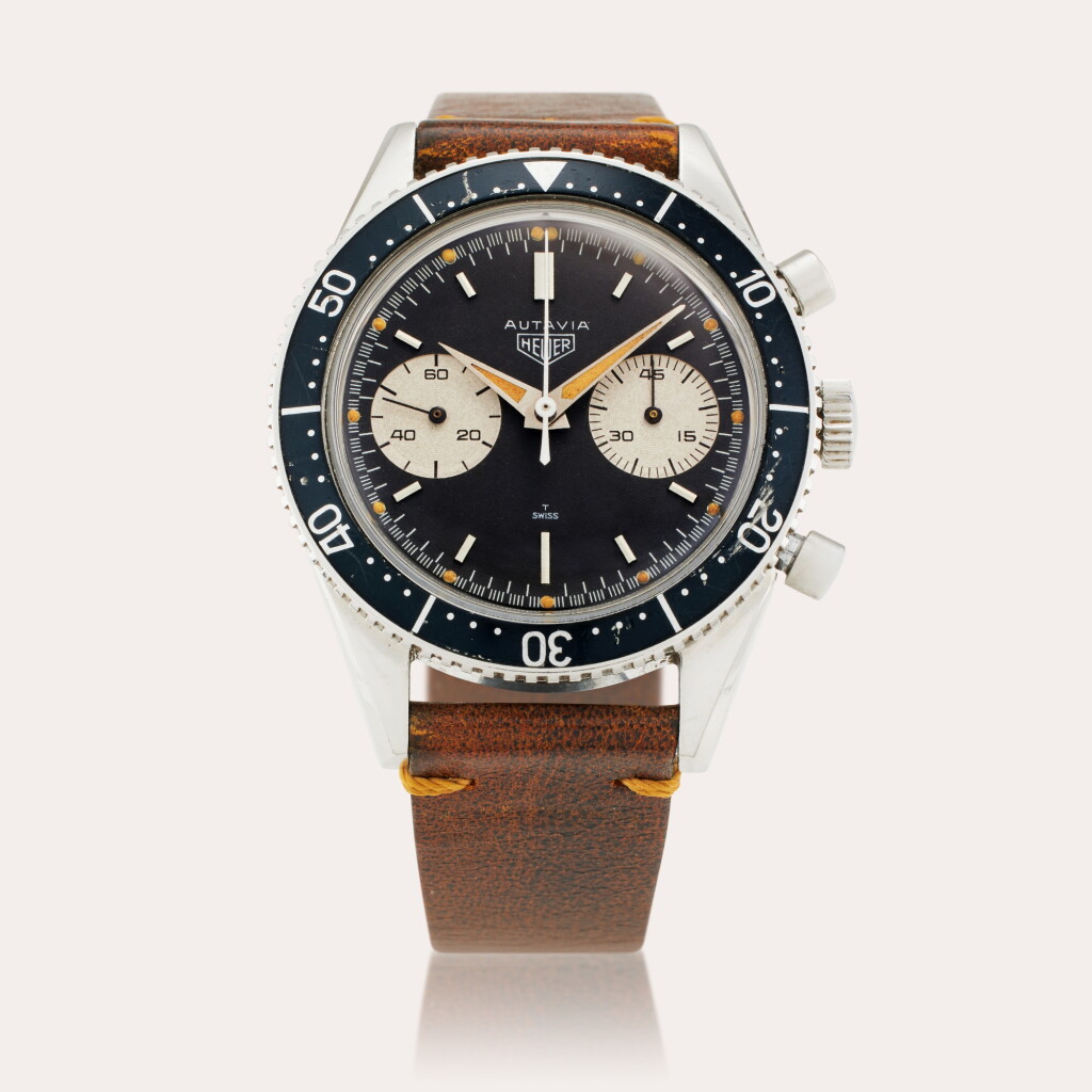 View full screen - View 1 of Lot 101. Reference 3646 ‘Mario Andretti’ | A stainless steel chronograph wristwatch, Circa 1964.