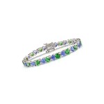 Tsavorite Garnet, Tanzanite and Diamond Bracelet | 沙弗來石 配 坦桑石 及 鑽石 手鏈