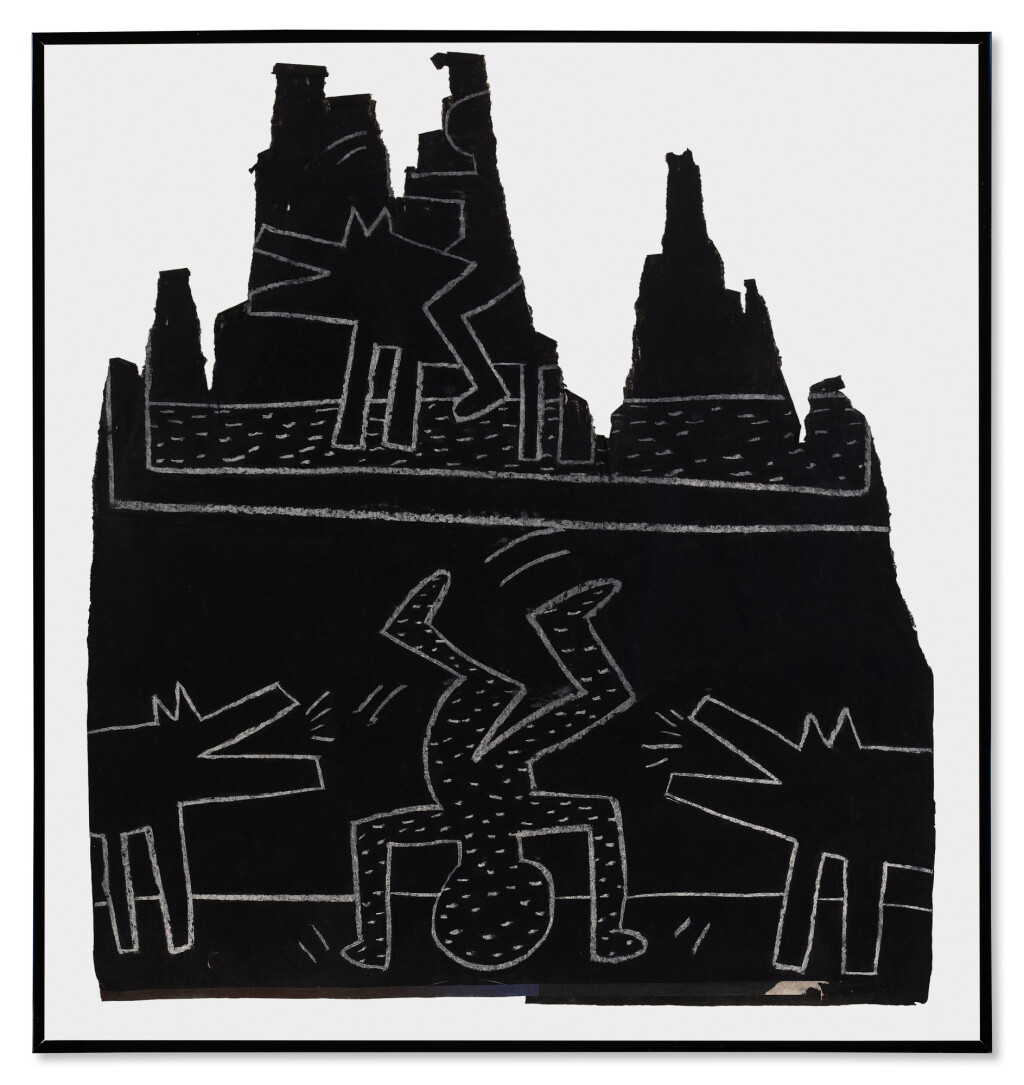 View full screen - View 1 of Lot 328. Untitled (Spotted Breakdancer and Three Barking Dogs).