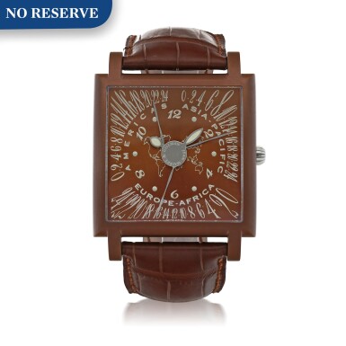 View full screen - View 1 of Lot 478. CONTINENTES LIMITED EDITION BROWN PVD-COATED STAINLESS STEEL TRIPLE TIME ZONE WRISTWATCH CIRCA 2010.