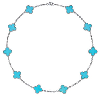 View full screen - View 1 of Lot 405. Turquoise 'Vintage Alhambra' Necklace, France.