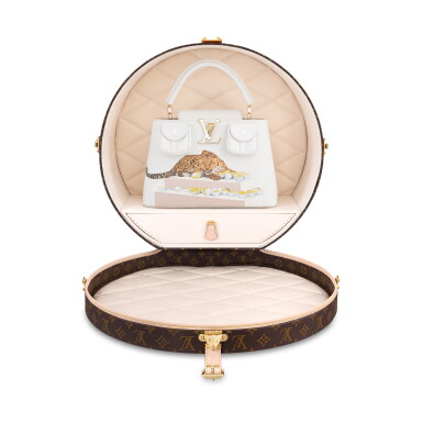 View full screen - View 1 of Lot 16. Paola Pivi Unique Edition Calfskin, Lambskin And Cowhide Leather Artycapucines MM Light-Gold Color Hardware and Its Custom Boîte Chapeau, 2022.
