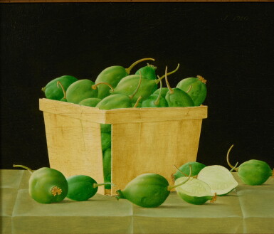 View full screen - View 1 of Lot 1003. Still Life of Green Fruit in a Carton.