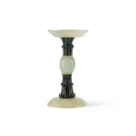 A white and spinach-green jade stand, Qing dynasty, late 18th century | 十八世紀 白玉嵌碧玉架