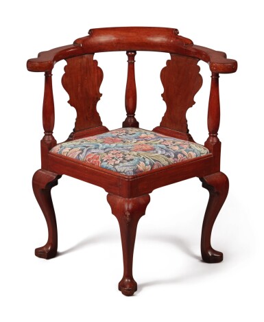 View full screen - View 1 of Lot 19. Queen Anne Walnut Corner Chair, Pennsylvania or Southern New Jersey, circa 1760.