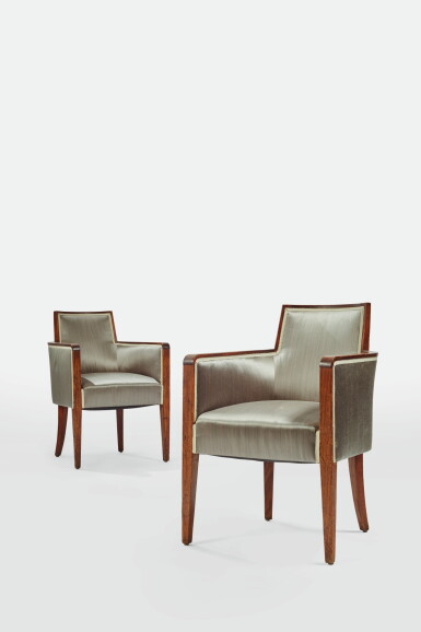 View full screen - View 1 of Lot 206. IN THE STYLE OF DOMINIQUE | PAIR OF ARMCHAIRS.