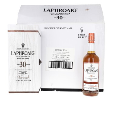View full screen - View 1 of Lot 5214. Laphroaig 30 Year Old 53.5 abv 1985 (6 BT75).