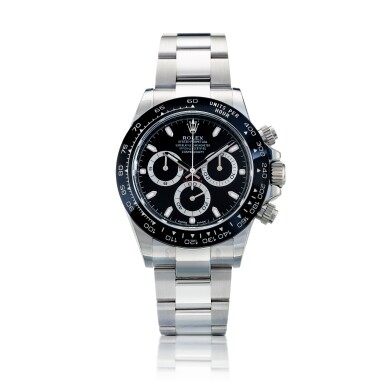 View full screen - View 1 of Lot 7. Reference 116500LN Daytona, A stainless steel automatic chronograph wristwatch with bracelet, Circa 2019 勞力士 116500LN型號 Daytona 精鋼自動上鏈計時鍊帶腕錶,約2019年製.