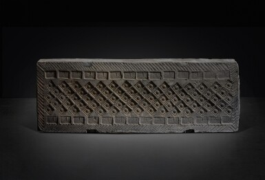 View full screen - View 1 of Lot 511. A group of four impressed gray pottery tomb tiles, Western Han dynasty.