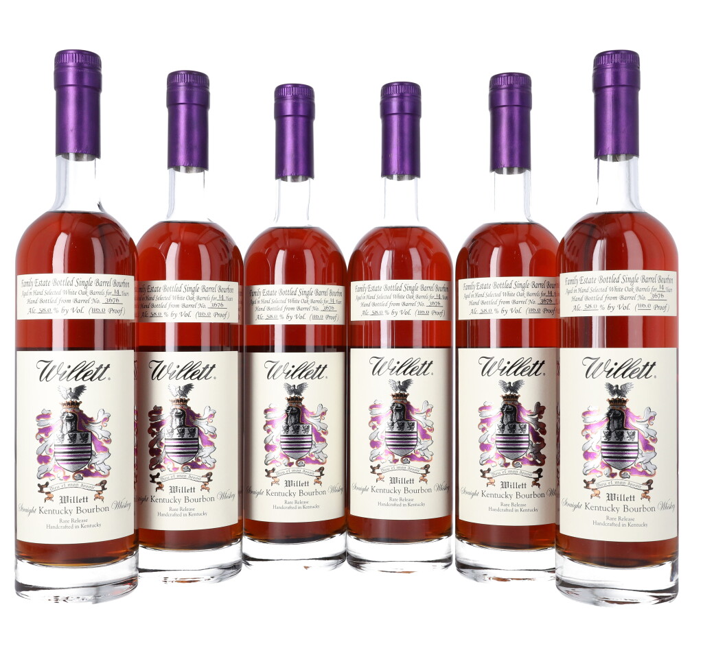 View full screen - View 1 of Lot 103. Willett Family Estate Single Barrel Bourbon 14 Year Old 116 proof NV (6 BT75).
